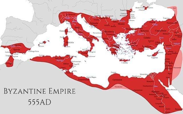 The Byzantine Empire 555 AD